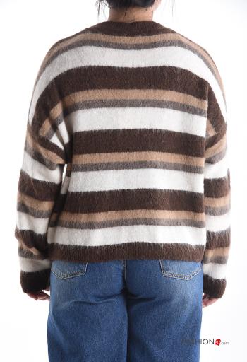Streifenmuster Strickpullover aus Wollmischung - ph 2