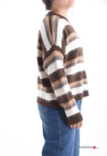 Streifenmuster Strickpullover aus Wollmischung - ph 3