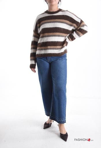 Streifenmuster Strickpullover aus Wollmischung - ph 5