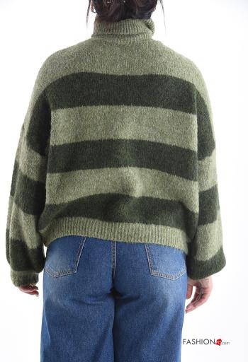 Streifenmuster Rollkragenpullover aus Wollmischung - ph 2