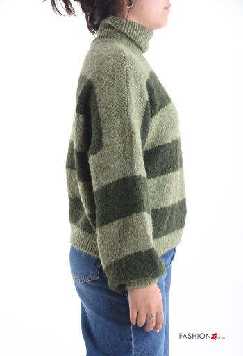 Streifenmuster Rollkragenpullover aus Wollmischung - ph 3
