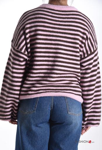 Streifenmuster Strickpullover aus Wollmischung - ph 2