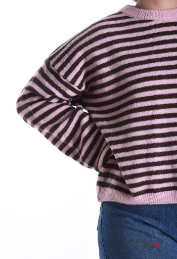 Streifenmuster Strickpullover aus Wollmischung - ph 4