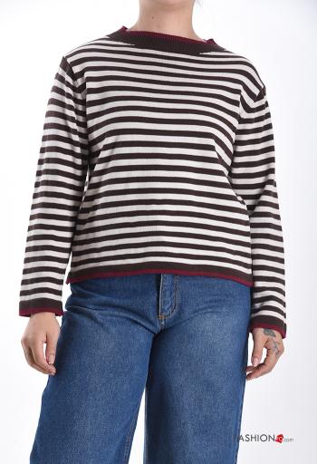 Streifenmuster Strickpullover - ph 1