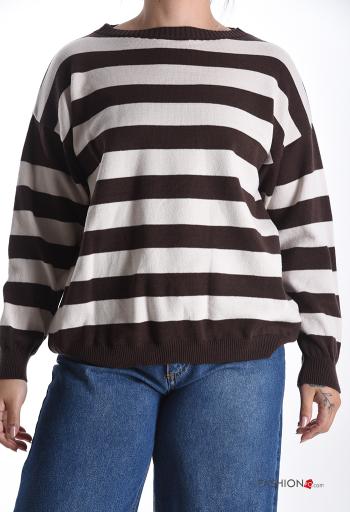 Streifenmuster Strickpullover - ph 1