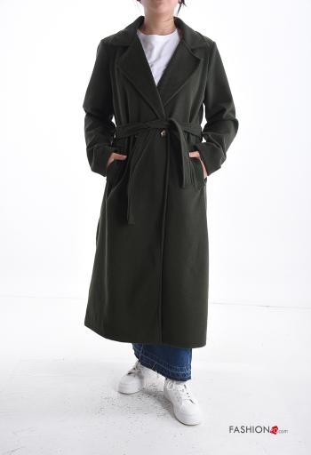 Cappotto lungo con bottoni con cintura con tasche - ph 1