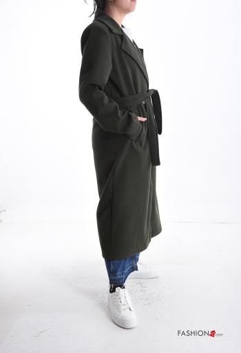 Cappotto lungo con bottoni con cintura con tasche - ph 3