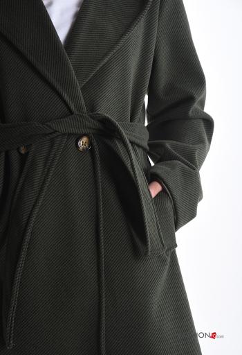 Cappotto lungo con bottoni con cintura con tasche - ph 4