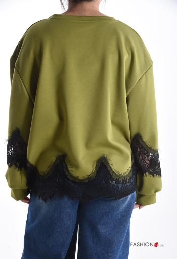 Spitze- u-boot ausschnitt lange ärmel Sweatshirt - ph 2