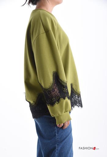 Spitze- u-boot ausschnitt lange ärmel Sweatshirt - ph 3