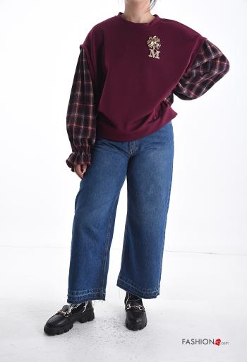 Felpa maniche lunghe maniche a palloncino girocollo Fantasia tartan - ph 5