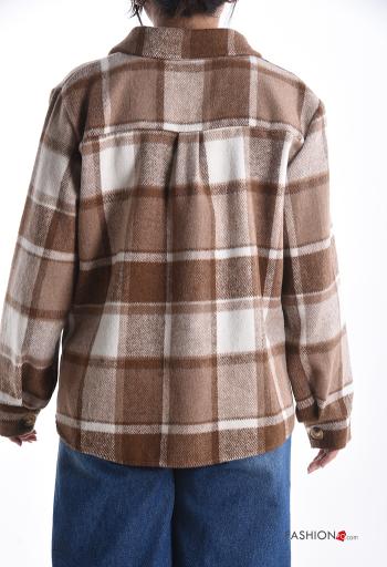 Tartan long sleeve with collar Cotton Shirt with buttons - ph 2