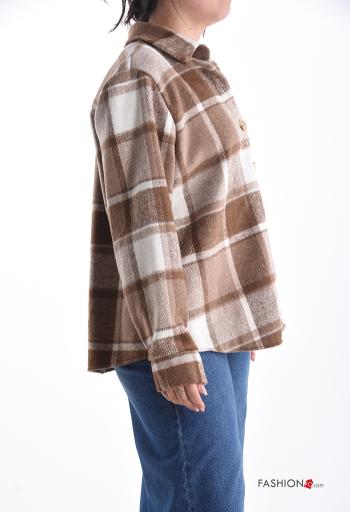 Tartan long sleeve with collar Cotton Shirt with buttons - ph 3