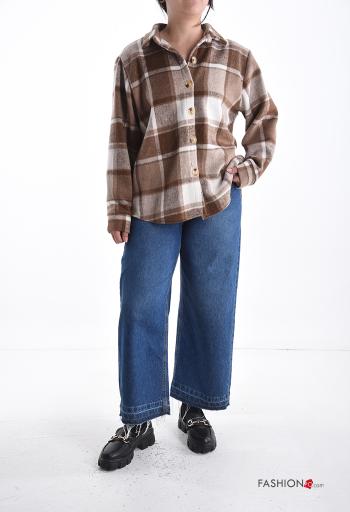 Tartan long sleeve with collar Cotton Shirt with buttons - ph 5