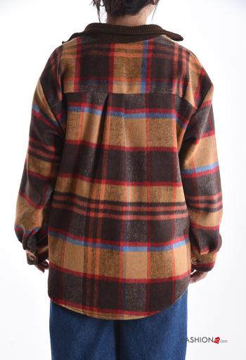 Tartan long sleeve with collar Cotton Shirt with buttons - ph 2