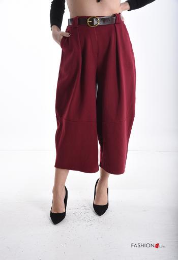 wide leg Hose mit Gürtel mit Taschen