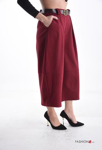 wide leg Hose mit Gürtel mit Taschen - ph 3