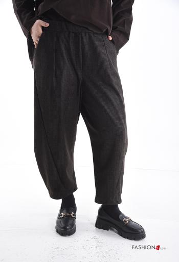 wide leg Trousers with pockets with elastic - ph 1