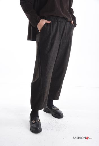 wide leg Trousers with pockets with elastic - ph 3