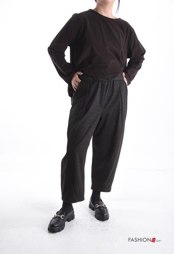 wide leg Trousers with pockets with elastic - ph 5