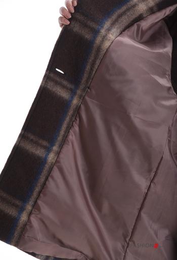 Cappotto in Misto Lana maniche lunghe Fantasia tartan con fodera con bottoni con tasche - ph 5
