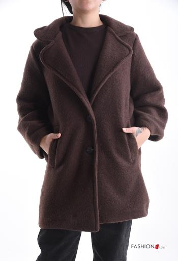 Cappotto in Misto Lana con fodera con bottoni con tasche