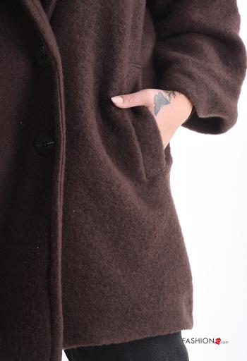 Cappotto in Misto Lana con fodera con bottoni con tasche - ph 4