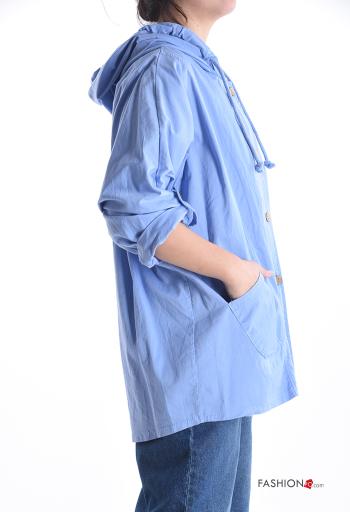 Cotton Jacket with hood 3/4 sleeve without lining with pockets with buttons - ph 3