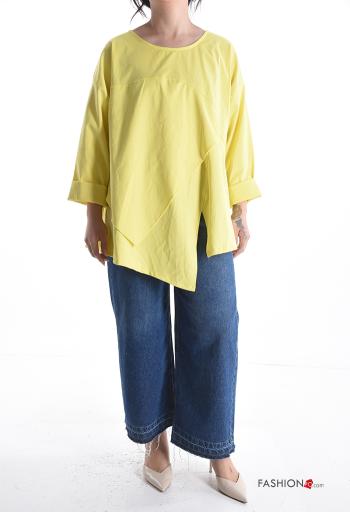 Blouse en Coton manches longues oversize asymétrique - ph 5
