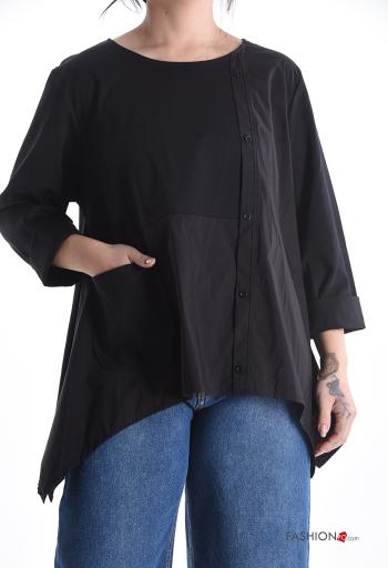 Blusa in Cotone maniche lunghe con bottoni