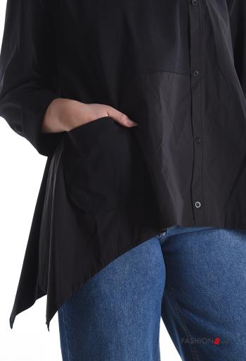 Blusa in Cotone maniche lunghe con bottoni - ph 4