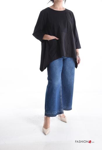 Blusa in Cotone maniche lunghe con bottoni - ph 5