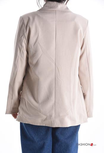 Blazer com gola com botões com bolsos com forro - ph 2