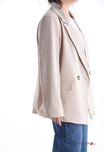 Blazer com gola com botões com bolsos com forro - ph 3