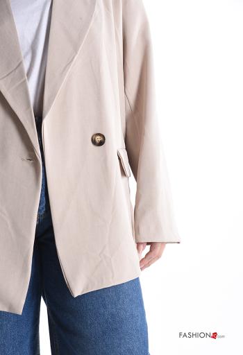 Blazer com gola com botões com bolsos com forro - ph 4