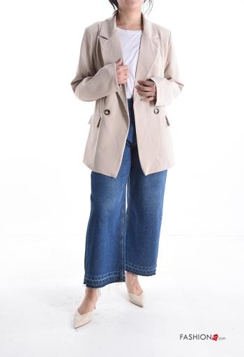 Blazer com gola com botões com bolsos com forro - ph 5