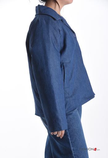 Blusão em Algodão com gola com botões com bolsos com forro - ph 3