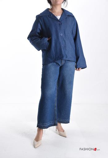 Blusão em Algodão com gola com botões com bolsos com forro - ph 5