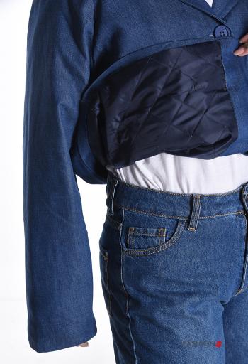 Blusão em Algodão com gola com botões com bolsos com forro - ph 6