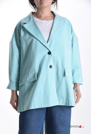 Blazer em Algodão oversize com gola com botões sem forro - ph 1