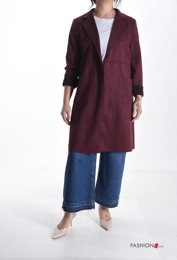 Suede Duster Coat with pockets - ph 1