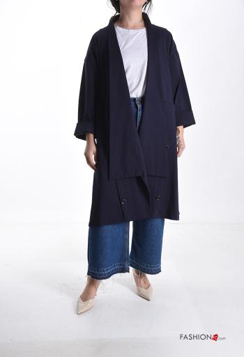 oversized Cotton Duster Coat with pockets - ph 1