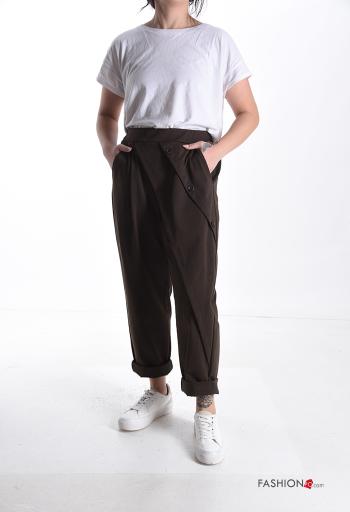 Pantalone in Cotone con elastico con bottoni con tasche - ph 5