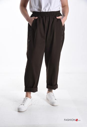 Cotton Trousers with buttons with elastic with pockets - ph 1