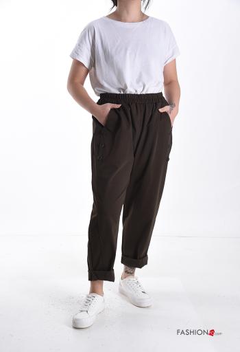 Cotton Trousers with buttons with elastic with pockets - ph 5