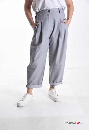 Pantalone wide leg con tasche - ph 1