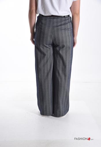 wide leg Trousers with belt with pockets - ph 2