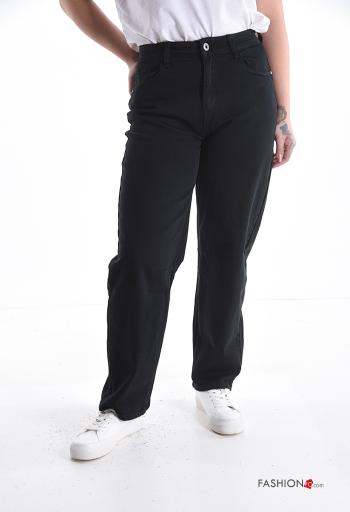 Pantalone in Cotone wide leg con tasche - ph 1