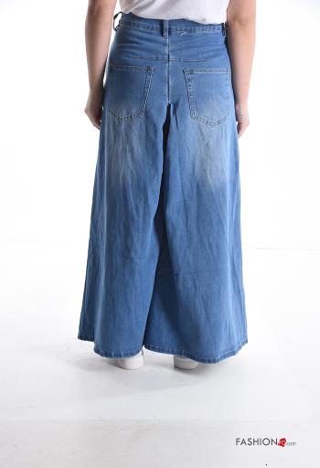 wide leg Cotton Jeans with pockets - ph 2