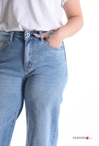 Jeans in Cotone wide leg con tasche - ph 4